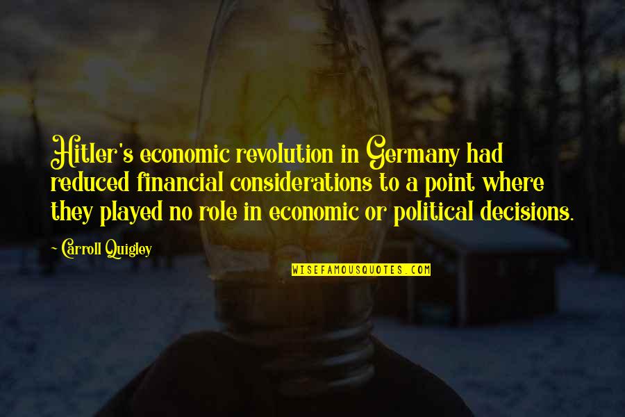 Quigley Quotes By Carroll Quigley: Hitler's economic revolution in Germany had reduced financial