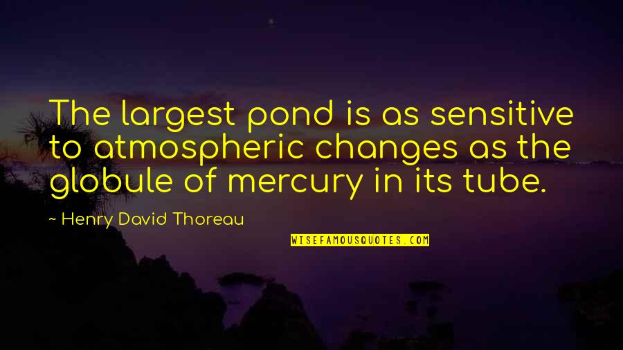 Quikc Quotes By Henry David Thoreau: The largest pond is as sensitive to atmospheric