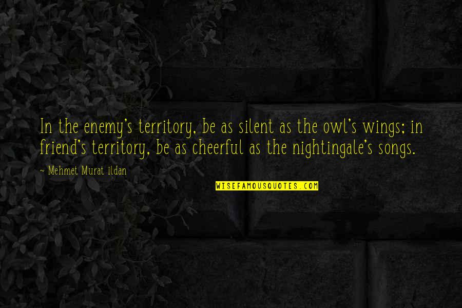 Quilici Construction Quotes By Mehmet Murat Ildan: In the enemy's territory, be as silent as Quilici Construction Quotes By Mehmet Murat Ildan: In the enemy's territory, be as silent as