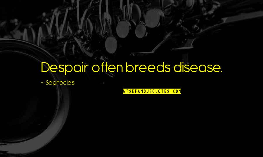 Quillaja Quotes By Sophocles: Despair often breeds disease.