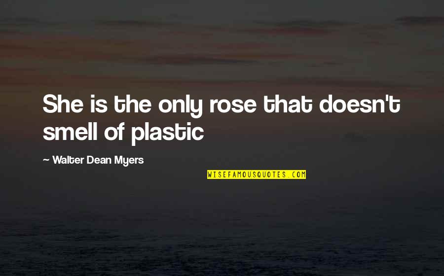 Quilters Poems And Quotes By Walter Dean Myers: She is the only rose that doesn't smell