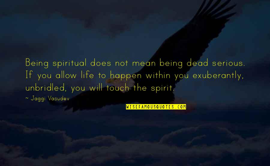 Quimpomay Quotes By Jaggi Vasudev: Being spiritual does not mean being dead serious.