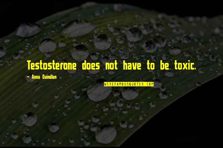 Quindlen Anna Quotes By Anna Quindlen: Testosterone does not have to be toxic. Quindlen Anna Quotes By Anna Quindlen: Testosterone does not have to be toxic.