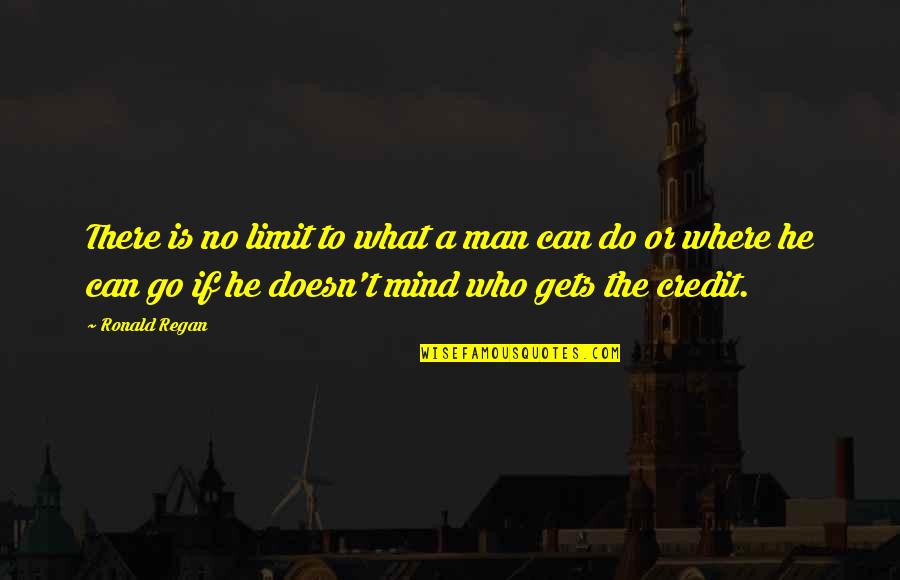 Quinneys Quotes By Ronald Regan: There is no limit to what a man