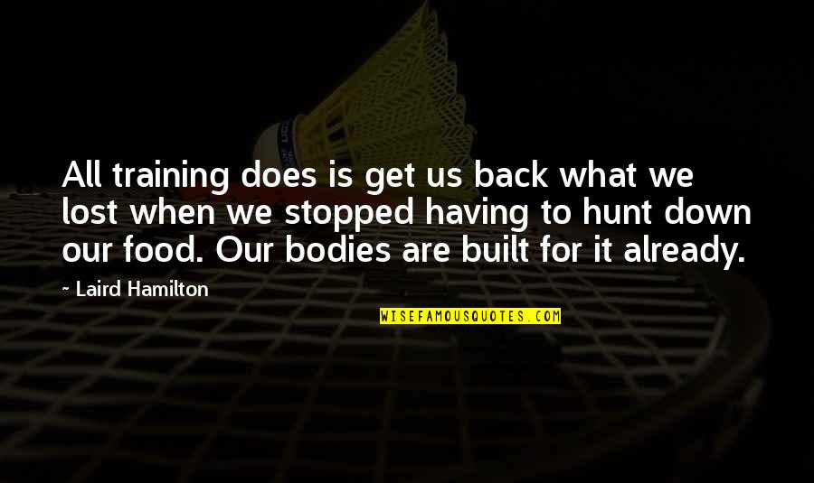 Quintain Medieval Quotes By Laird Hamilton: All training does is get us back what Quintain Medieval Quotes By Laird Hamilton: All training does is get us back what