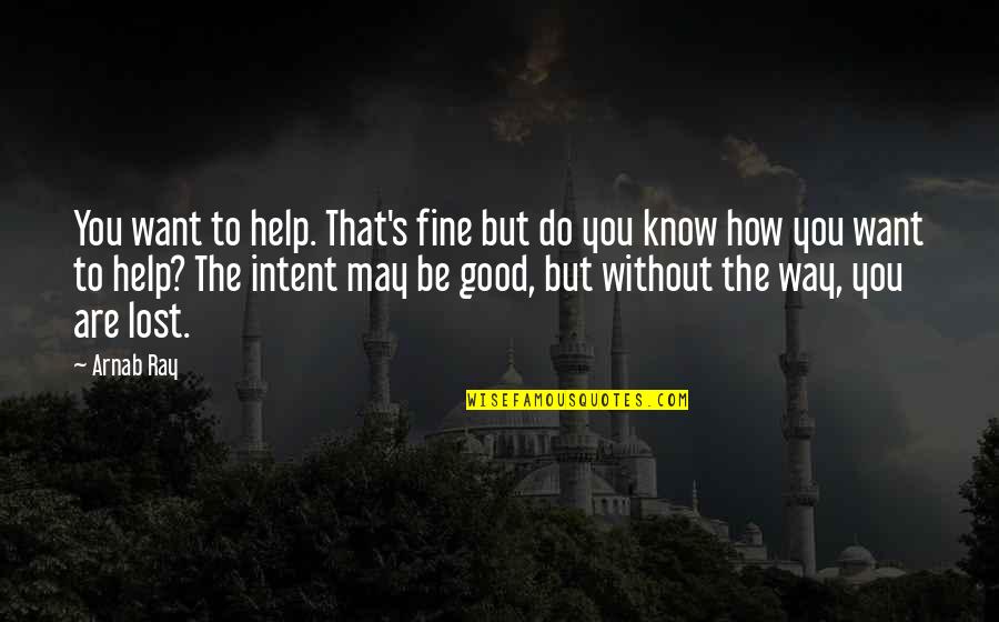 Quintessences Quotes By Arnab Ray: You want to help. That's fine but do Quintessences Quotes By Arnab Ray: You want to help. That's fine but do