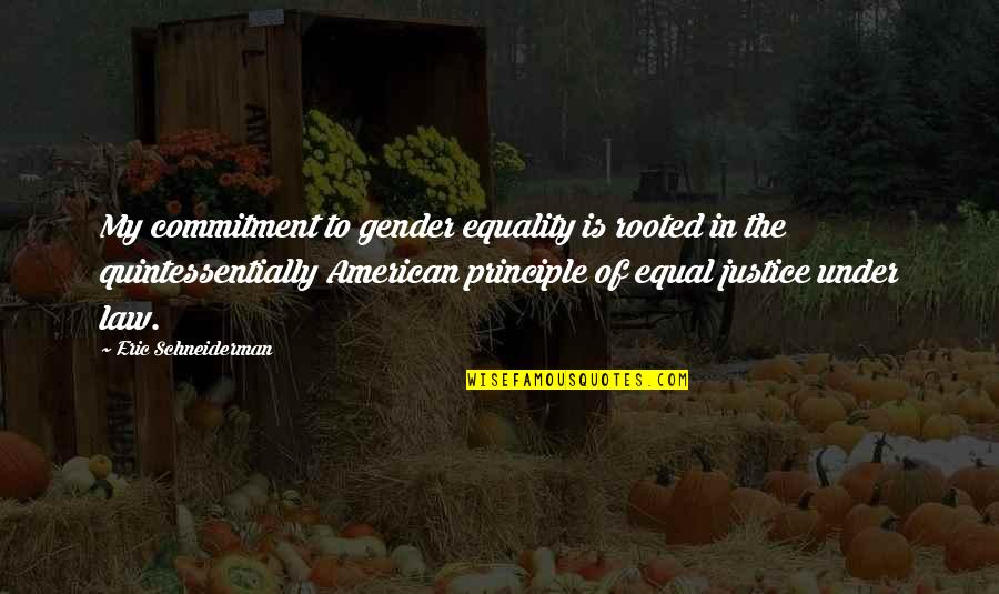 Quintessentially Quotes By Eric Schneiderman: My commitment to gender equality is rooted in
