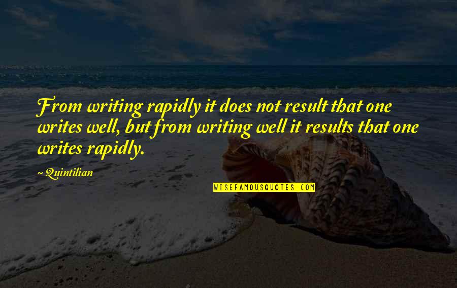 Quintilian Quotes By Quintilian: From writing rapidly it does not result that