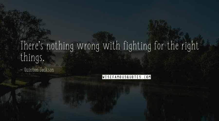 Quinton Jackson quotes: There's nothing wrong with fighting for the right things.