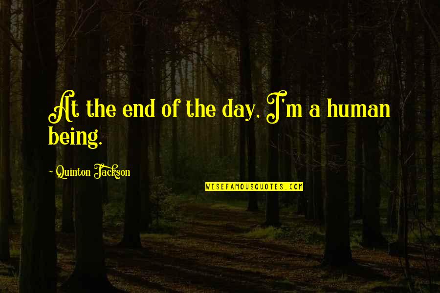 Quinton Quotes By Quinton Jackson: At the end of the day, I'm a Quinton Quotes By Quinton Jackson: At the end of the day, I'm a