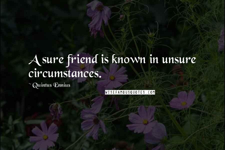 Quintus Ennius quotes: A sure friend is known in unsure circumstances.