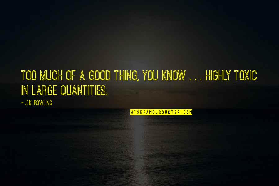 Quiroz Chiropractic Quotes By J.K. Rowling: Too much of a good thing, you know
