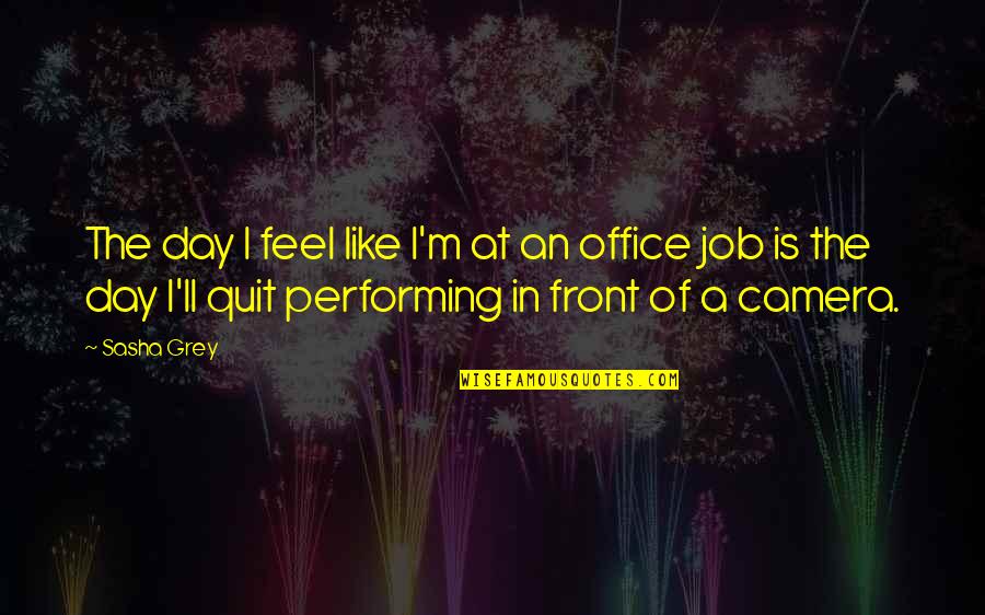 Quit Job Quotes By Sasha Grey: The day I feel like I'm at an