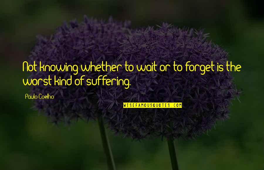 Quitandose Sus Quotes By Paulo Coelho: Not knowing whether to wait or to forget