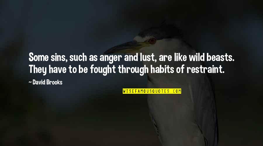 Quitaras Quotes By David Brooks: Some sins, such as anger and lust, are Quitaras Quotes By David Brooks: Some sins, such as anger and lust, are