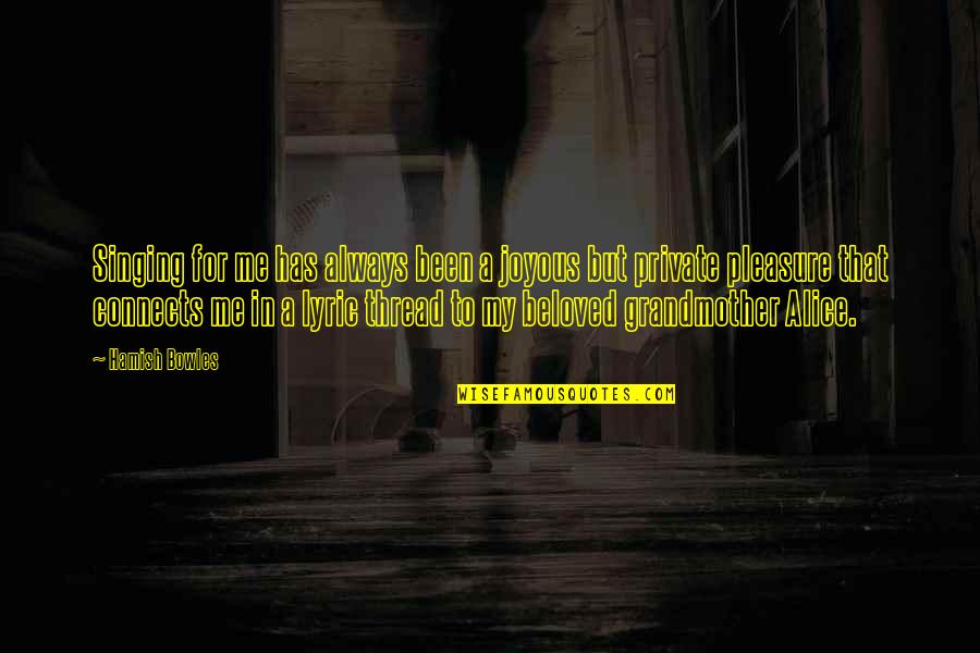 Quitter Never Win Quote Quotes By Hamish Bowles: Singing for me has always been a joyous Quitter Never Win Quote Quotes By Hamish Bowles: Singing for me has always been a joyous