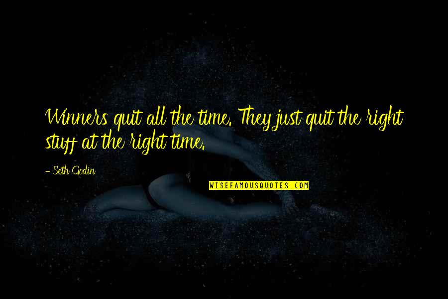 Quitting Too Soon Quotes By Seth Godin: Winners quit all the time. They just quit