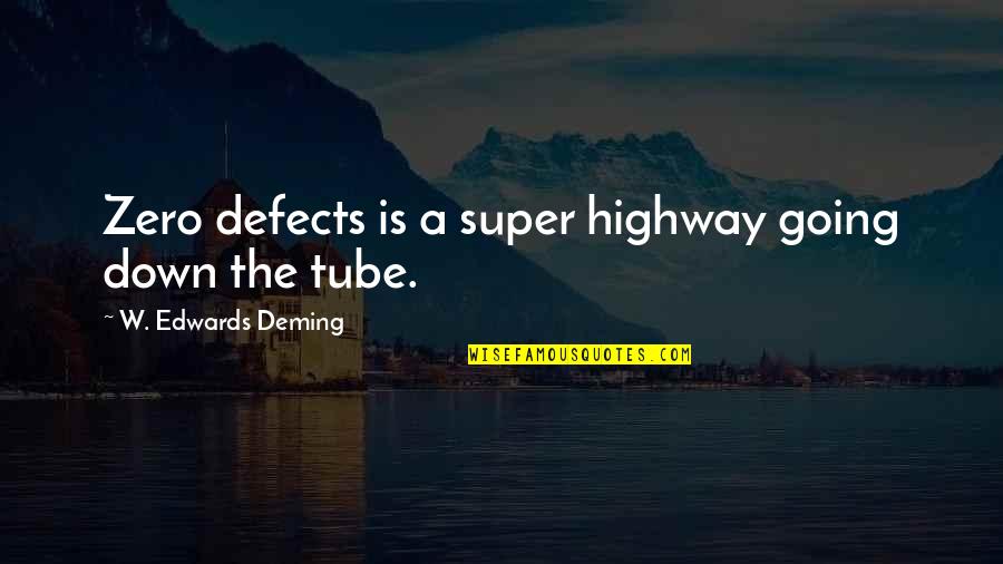 Quitting Your Job Quotes By W. Edwards Deming: Zero defects is a super highway going down