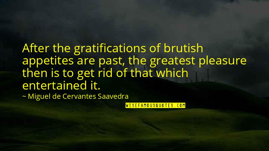 Quixote Quotes By Miguel De Cervantes Saavedra: After the gratifications of brutish appetites are past,