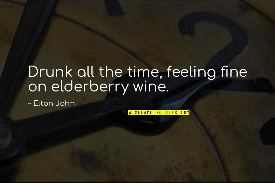 Qunatum Quotes By Elton John: Drunk all the time, feeling fine on elderberry Qunatum Quotes By Elton John: Drunk all the time, feeling fine on elderberry