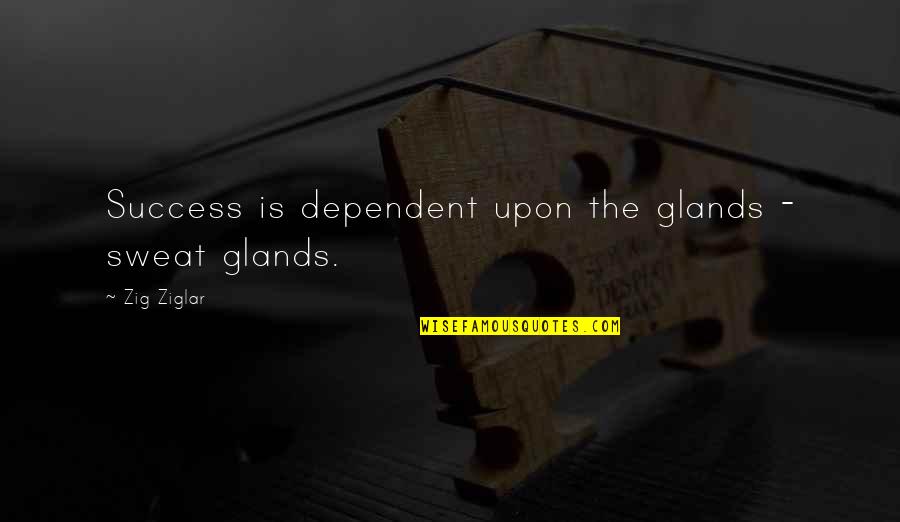 Quociente Da Quotes By Zig Ziglar: Success is dependent upon the glands - sweat