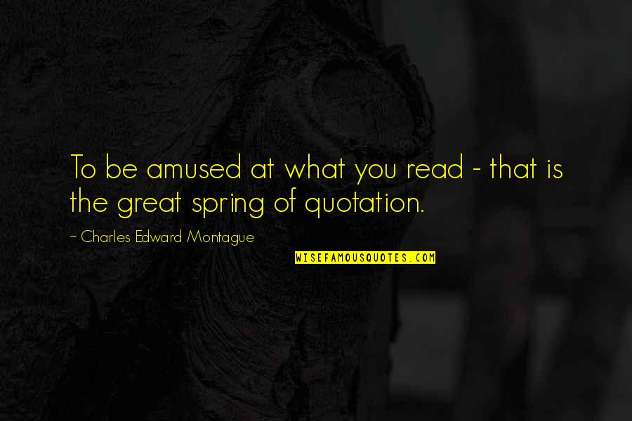 Quotation Vs Quotes By Charles Edward Montague: To be amused at what you read - Quotation Vs Quotes By Charles Edward Montague: To be amused at what you read -