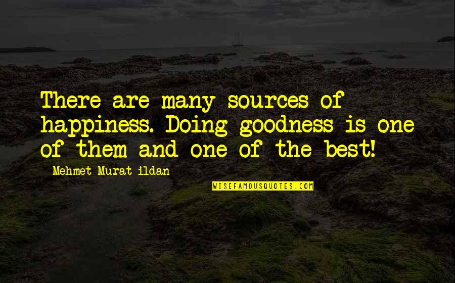 Quote Is Quotes By Mehmet Murat Ildan: There are many sources of happiness. Doing goodness