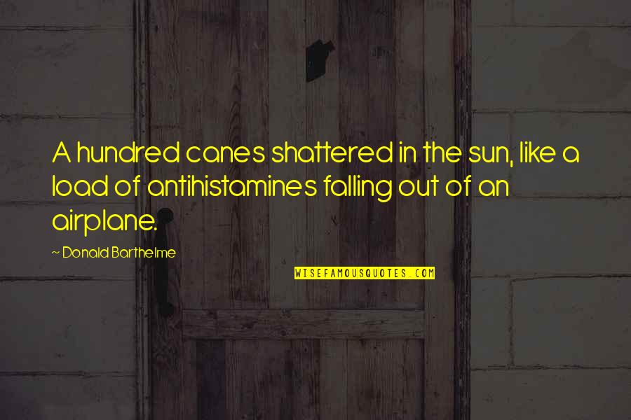 Quotes About Keeping A Secret Quotes By Donald Barthelme: A hundred canes shattered in the sun, like