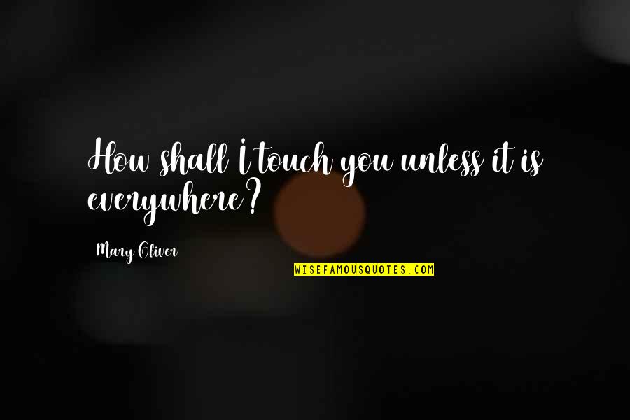 Quotes About Thinking Quotes By Mary Oliver: How shall I touch you unless it is