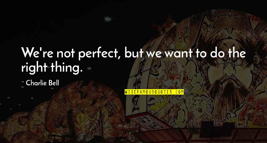Quotes Alucard Quotes By Charlie Bell: We're not perfect, but we want to do