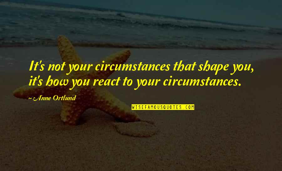 Quotes Anita And Me Quotes By Anne Ortlund: It's not your circumstances that shape you, it's