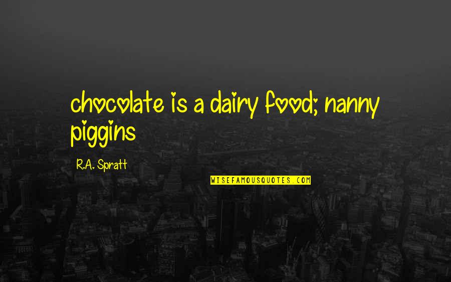 Quotes Annie On My Mind Quotes By R.A. Spratt: chocolate is a dairy food; nanny piggins