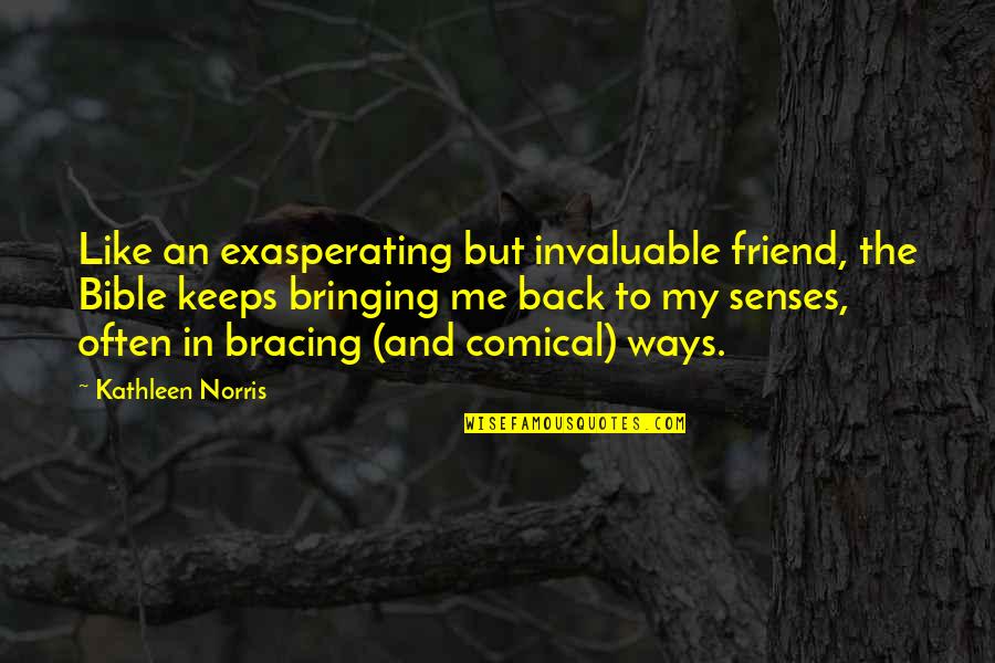 Quotes Anselm Quotes By Kathleen Norris: Like an exasperating but invaluable friend, the Bible