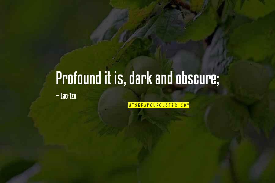 Quotes Bearer Of Bad News Quotes By Lao-Tzu: Profound it is, dark and obscure;