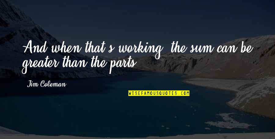 Quotes Belajar Dari Kesalahan Quotes By Jim Coleman: And when that's working, the sum can be