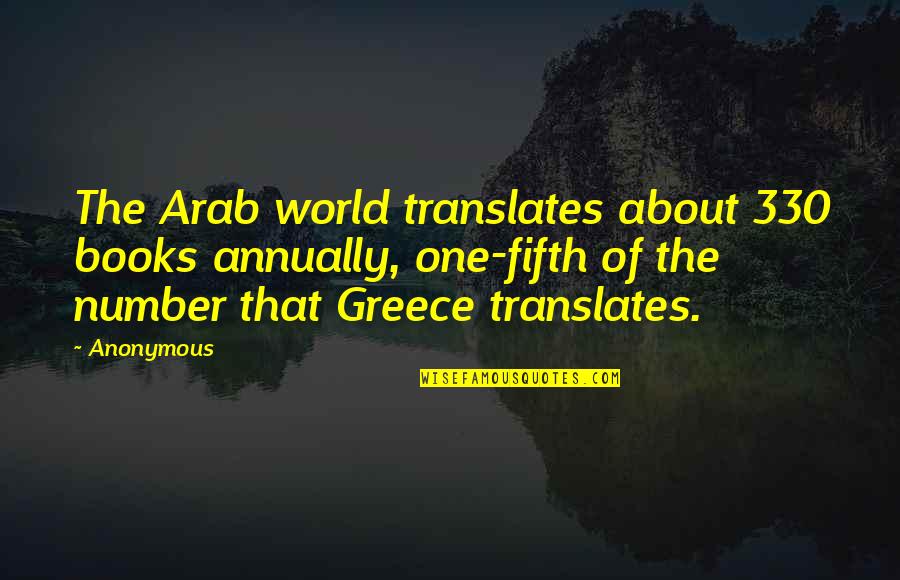 Quotes Broom Of The System Quotes By Anonymous: The Arab world translates about 330 books annually,