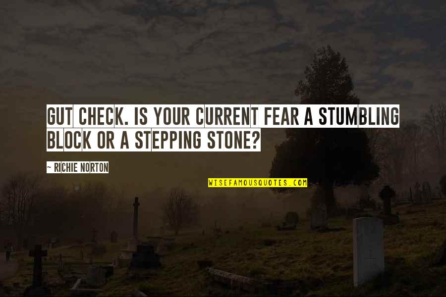 Quotes Confidence Quotes By Richie Norton: Gut check. Is your current fear a stumbling