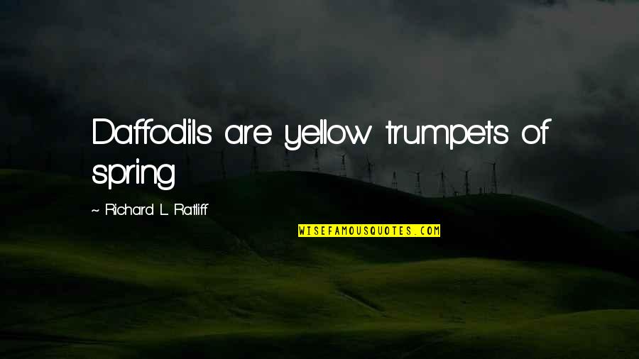Quotes Daffodils Flowers Quotes By Richard L. Ratliff: Daffodils are yellow trumpets of spring