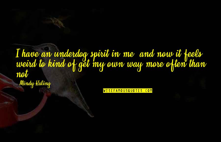 Quotes Deck The Halls Quotes By Mindy Kaling: I have an underdog spirit in me, and