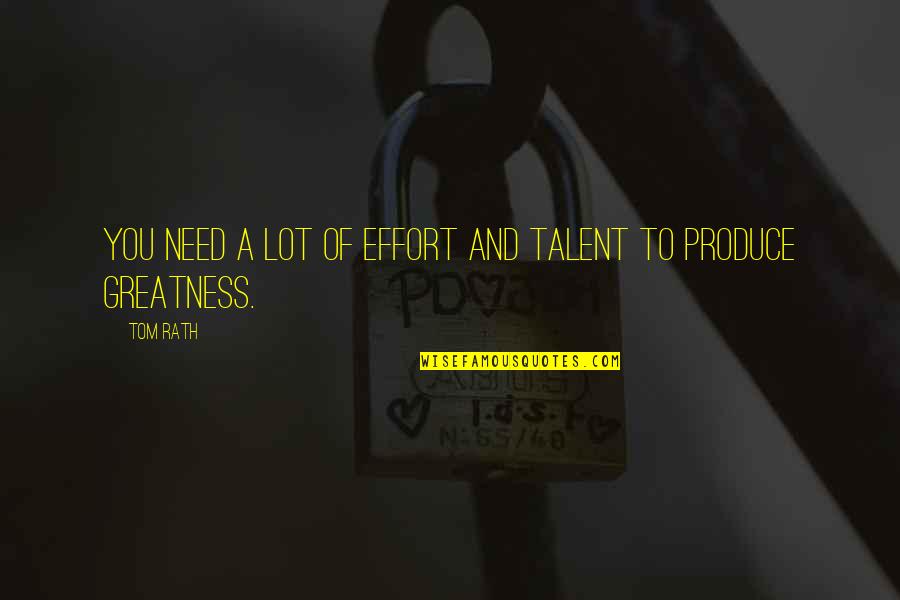 Quotes Diario De Una Pasion Quotes By Tom Rath: You need a lot of effort and talent