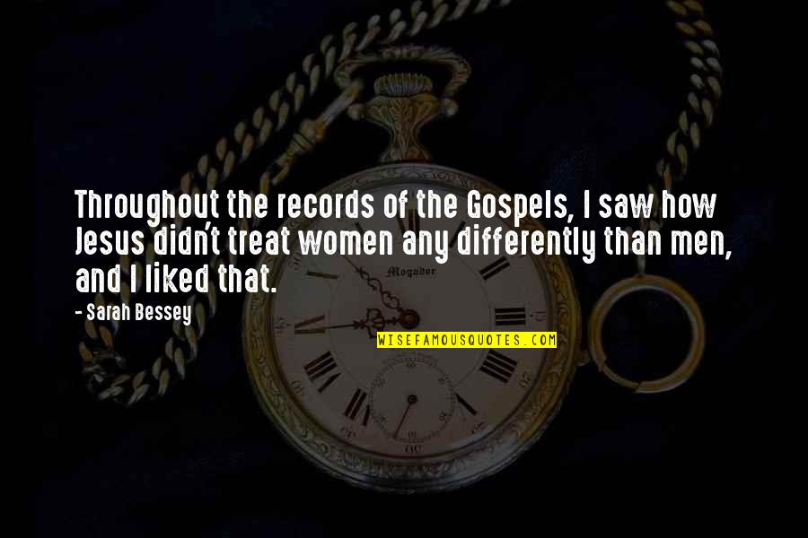 Quotes Frankly My Dear Quotes By Sarah Bessey: Throughout the records of the Gospels, I saw Quotes Frankly My Dear Quotes By Sarah Bessey: Throughout the records of the Gospels, I saw