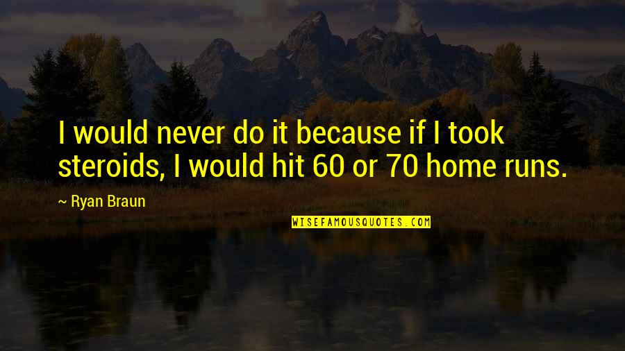 Quotes From Oedipus Rex About Hubris Quotes By Ryan Braun: I would never do it because if I