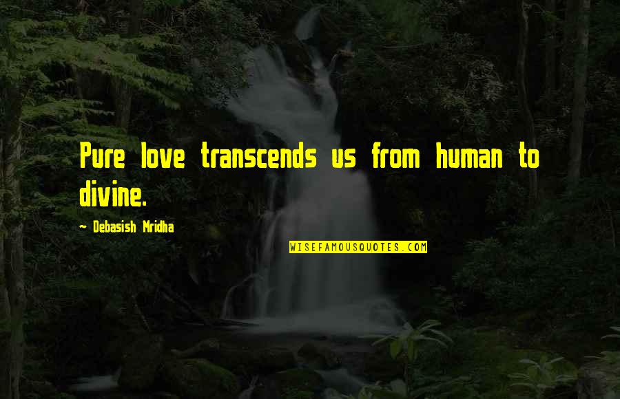 Quotes From Wisdom Quotes By Debasish Mridha: Pure love transcends us from human to divine.