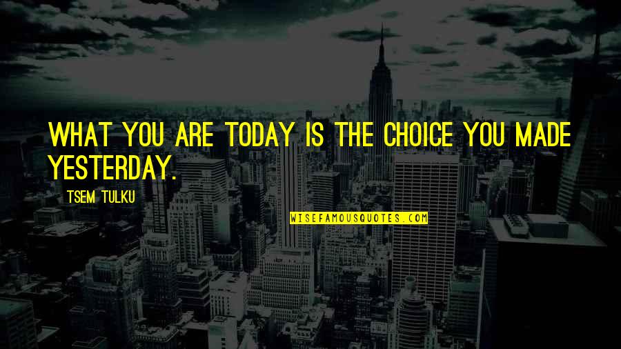 Quotes Herinneringen Quotes By Tsem Tulku: What you are today is the choice you