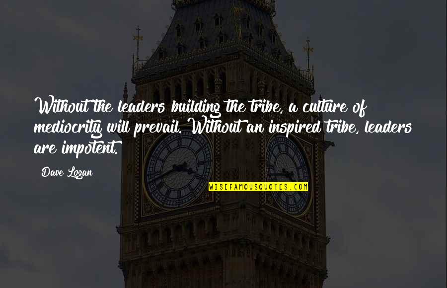 Quotes Imitation Of Christ Quotes By Dave Logan: Without the leaders building the tribe, a culture