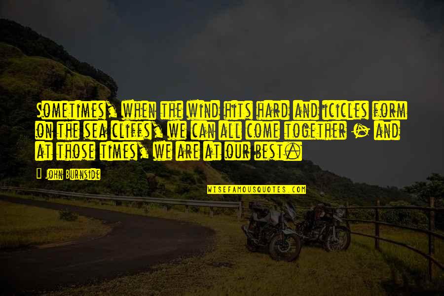 Quotes Janosch Quotes By John Burnside: Sometimes, when the wind hits hard and icicles
