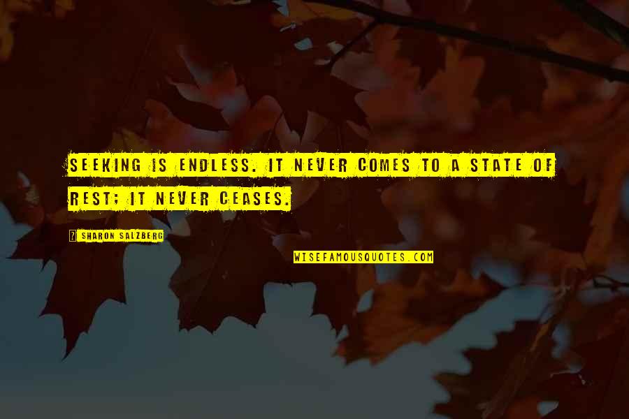 Quotes Kutipan Film Quotes By Sharon Salzberg: Seeking is endless. It never comes to a