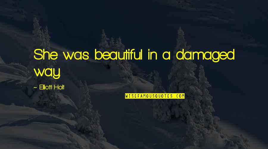 Quotes Linkin Park Songs Quotes By Elliott Holt: She was beautiful in a damaged way.