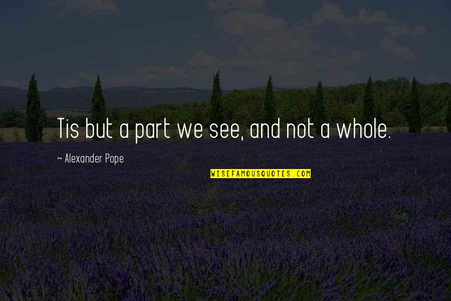 Quotes Lulu Quotes By Alexander Pope: Tis but a part we see, and not