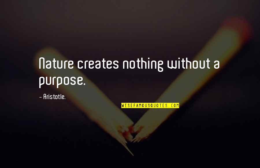 Quotes Mamma Mia Quotes By Aristotle.: Nature creates nothing without a purpose.